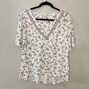 Lucky Brand Floral Blouse in Size Medium